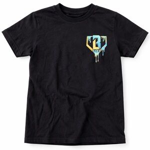 BL101 Baseball Lifestyle Boys Graphic T-Shirt Black Youth Medium